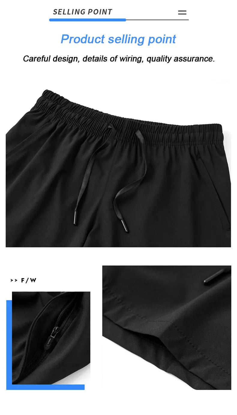Men’s Quick-Dry Running Shorts – Summer Gym & Outdoor Sportswear Jogging Pants