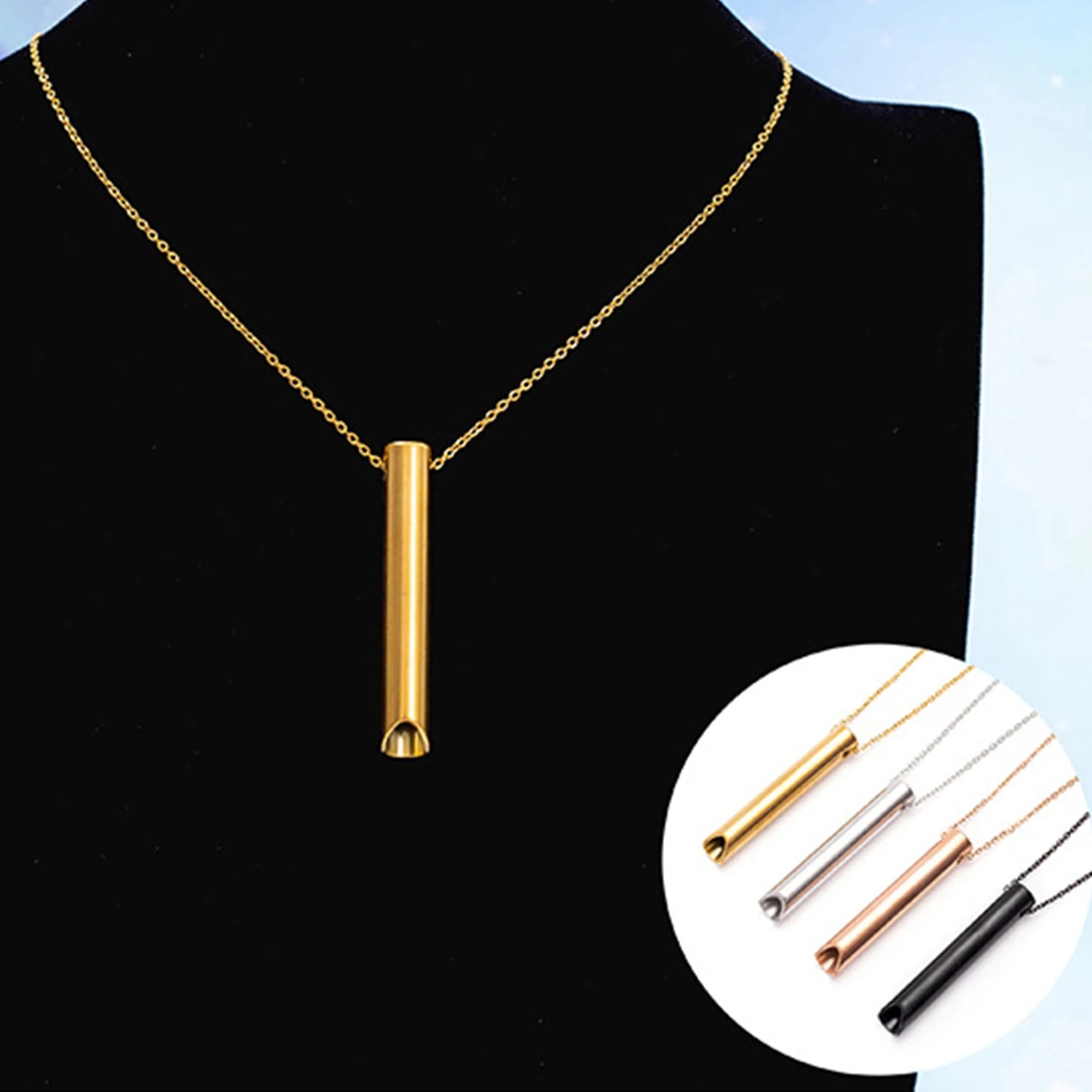 Stainless Steel Breathing Necklace – Breathwork & Anti-Smoking Mindfulness Tool