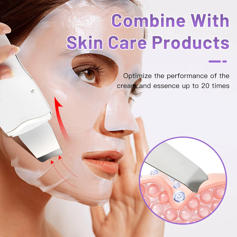 Electric Ultrasonic Skin Scrubber – Facial Cleansing & Blackhead Remover Spatula