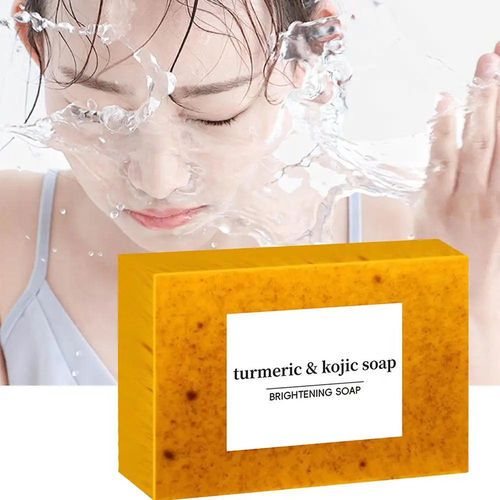 100g Turmeric Kojic Acid Handmade Soap – Lemon Brightening Shower & Facial Bar (1/3/5pcs)