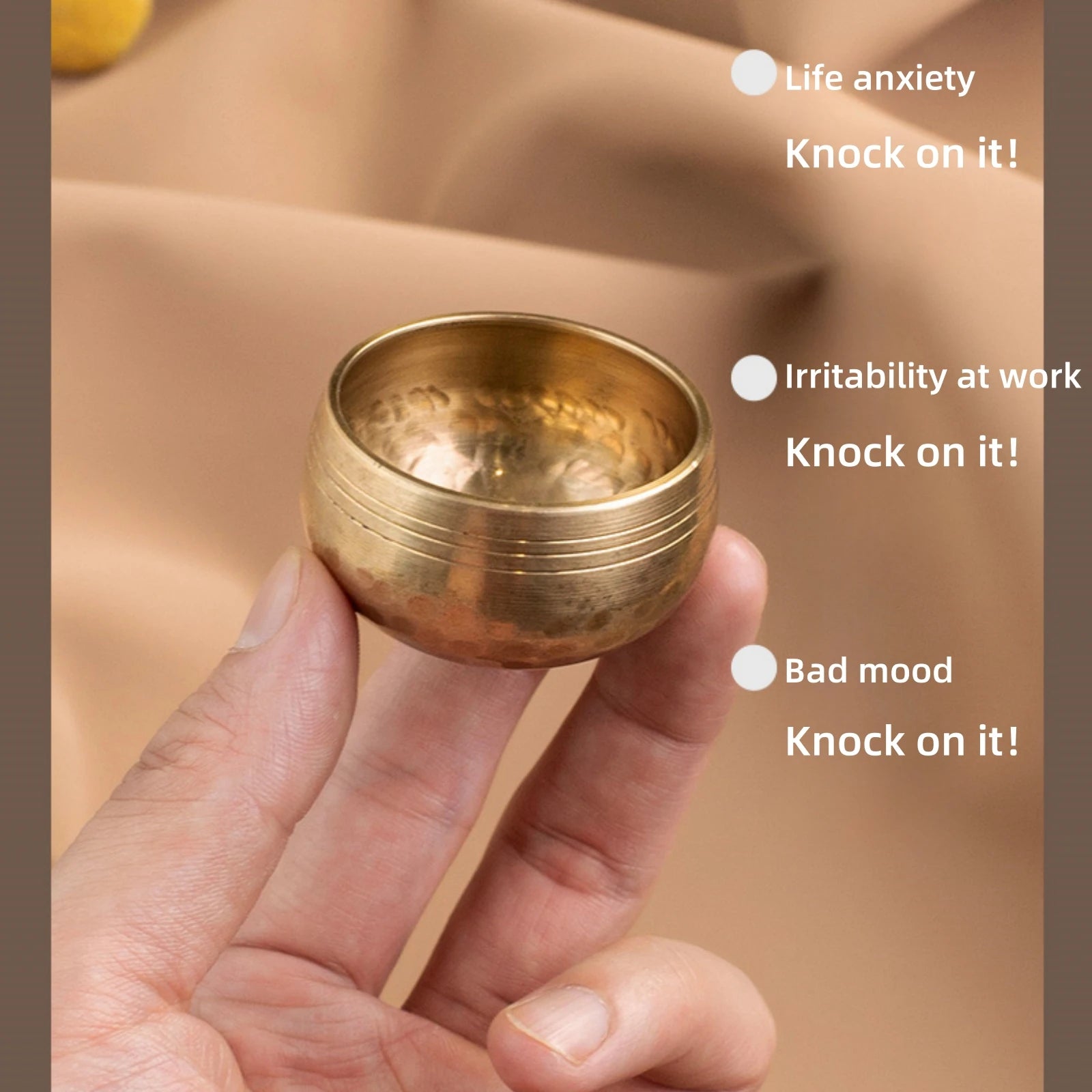Miwayer Mini Tibetan Singing Bowl – Handmade Nepal Buddha Thumb Bowl for Meditation & Stress Relief