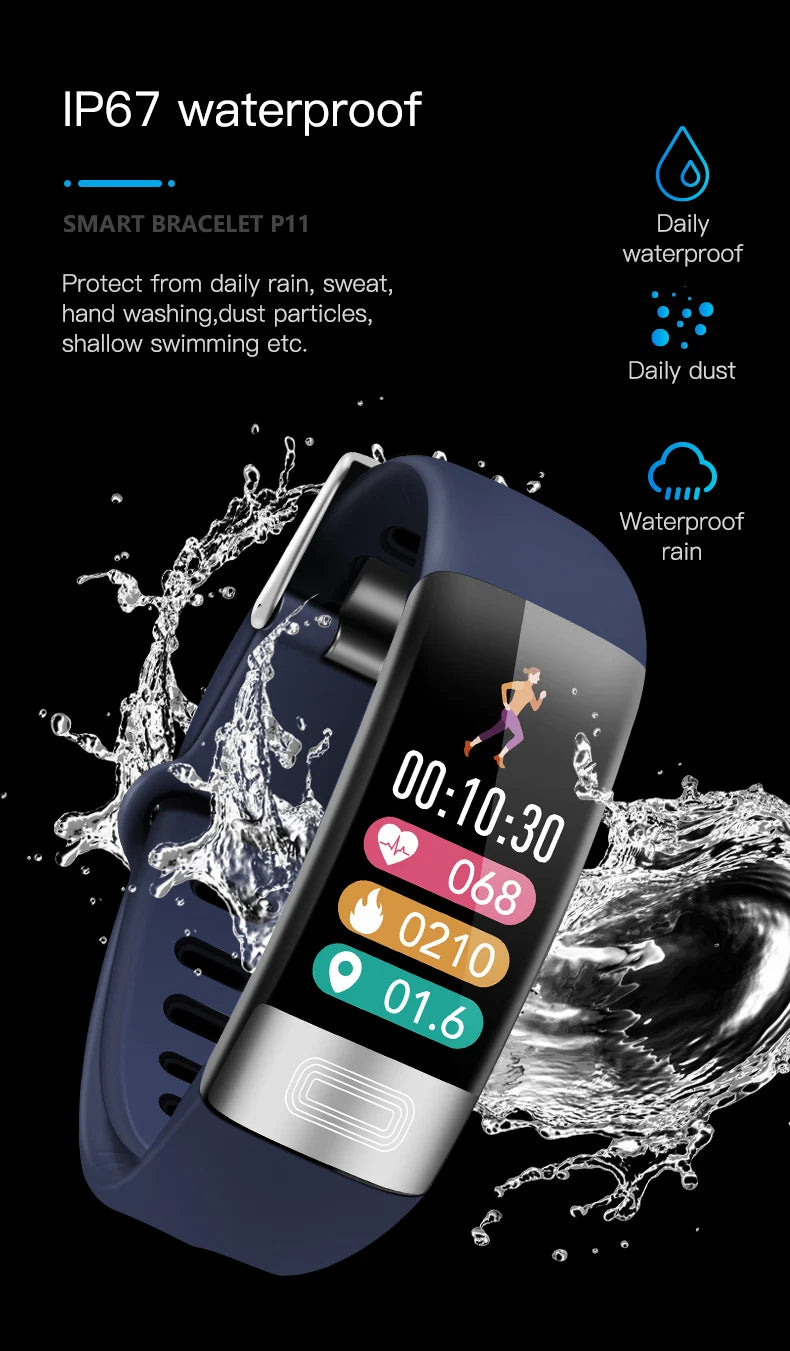 ECG+PPG Smart Fitness Tracker – Waterproof Health Smartband with Blood Pressure & Calorie Monitoring