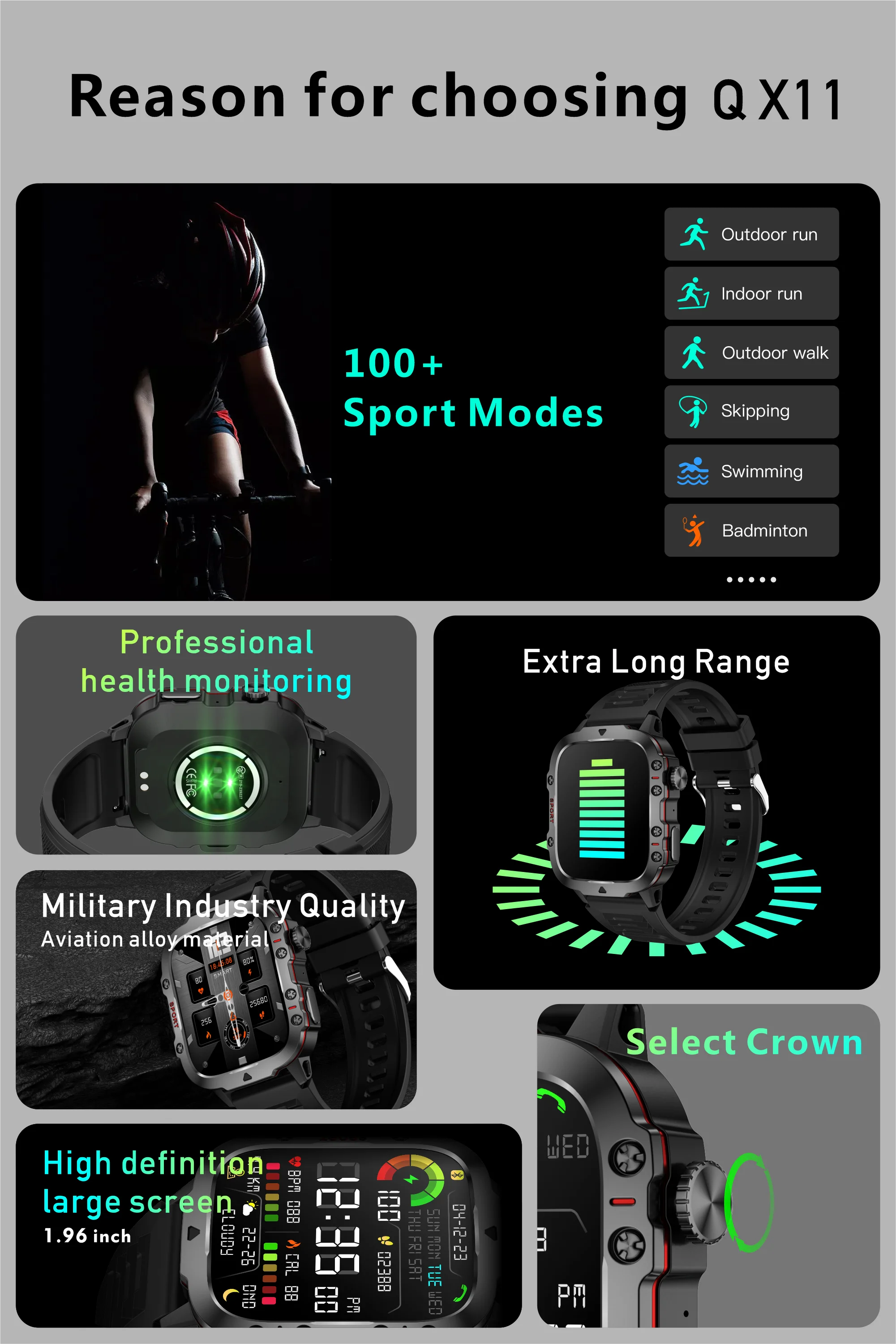 Unisex Smart Bracelet for Android & iOS – Heart Rate, Blood Oxygen Monitor, Waterproof Sport Smartwatch with Gift
