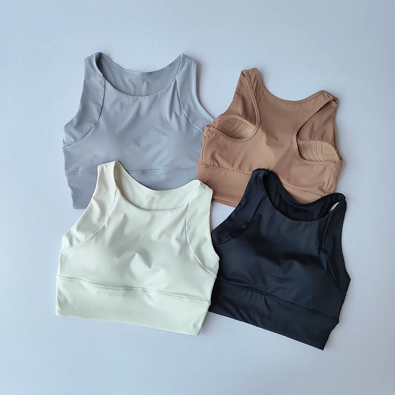 All-in-One Shock-Proof Full-Cup Sports Vest – Breathable Yoga & Gym Fitness Bra
