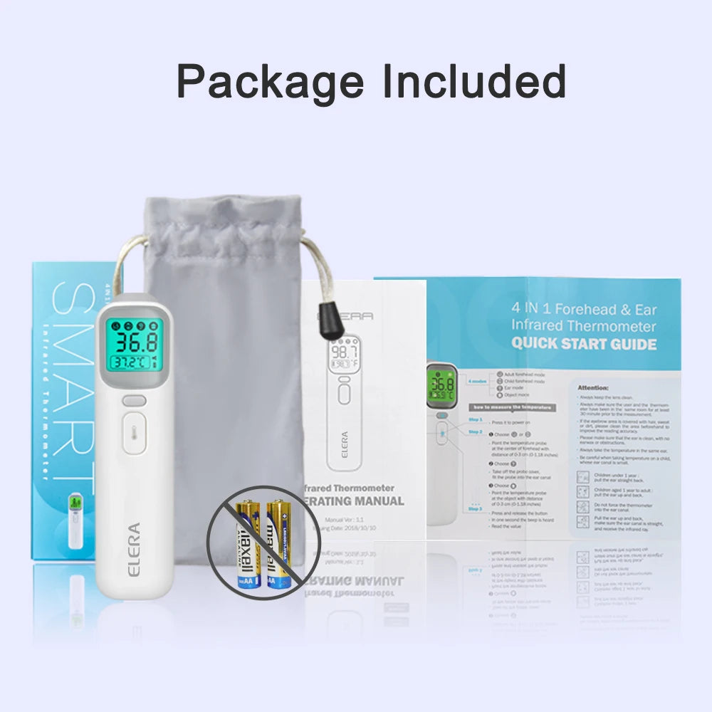 ELERA Infrared Digital Thermometer – Non-Contact Forehead & Ear Temperature Measurement Device