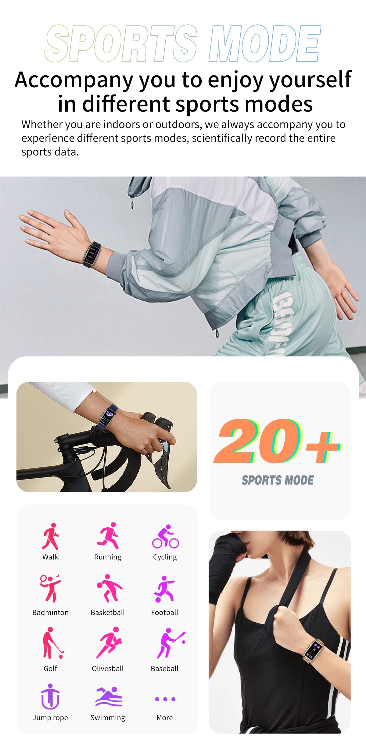 Unisex Smart Bracelet for Android & iOS – Heart Rate, Blood Oxygen Monitor, Waterproof Sport Smartwatch with Gift