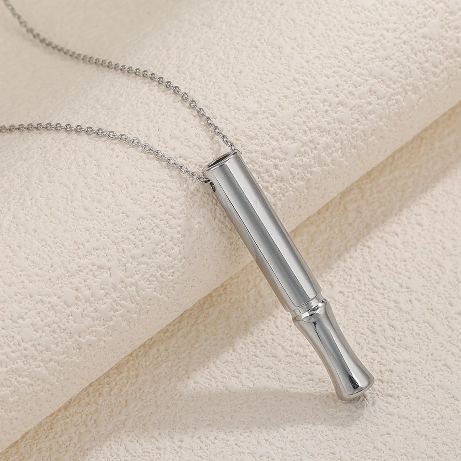 Stainless Steel Breathing Necklace – Breathwork & Anti-Smoking Mindfulness Tool