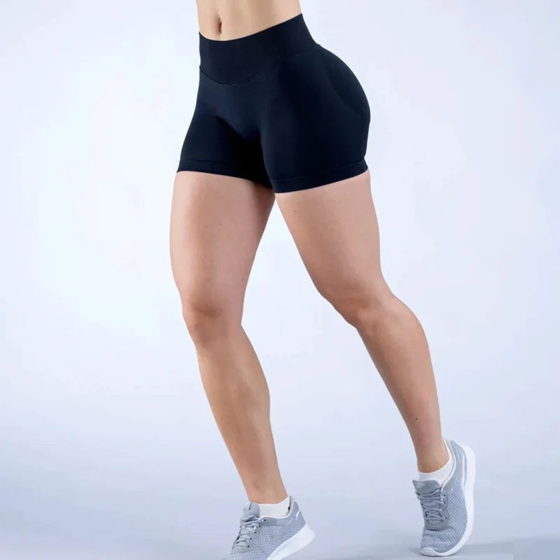 4.5" Seamless Ribbed Yoga Shorts – Scrunch Bum Booty Lifting Gym & Running Shorts for Women
