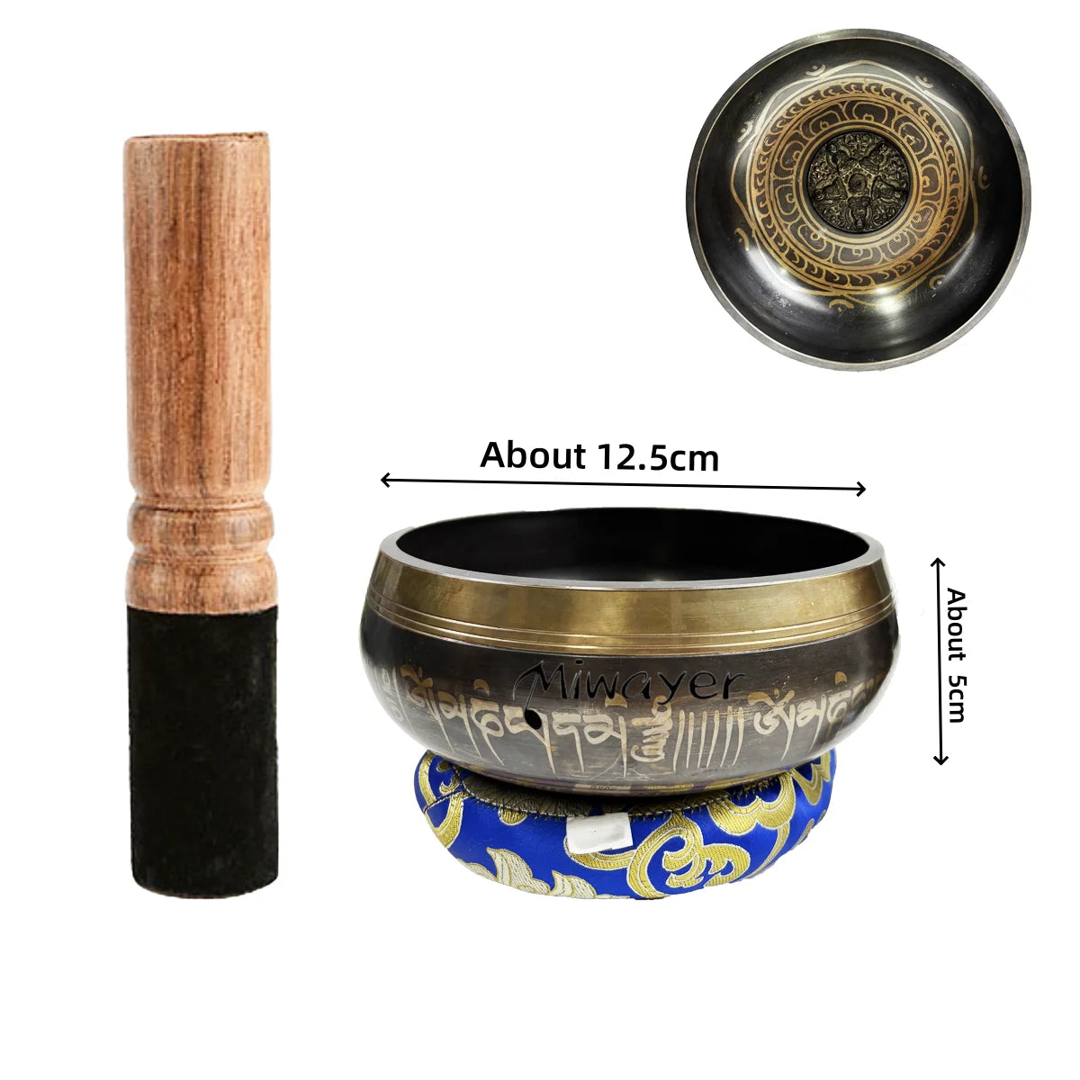 Tibetan Singing Bowl Set – 8.5 to 20cm Scripture Bowls for Meditation & Chakra Healing