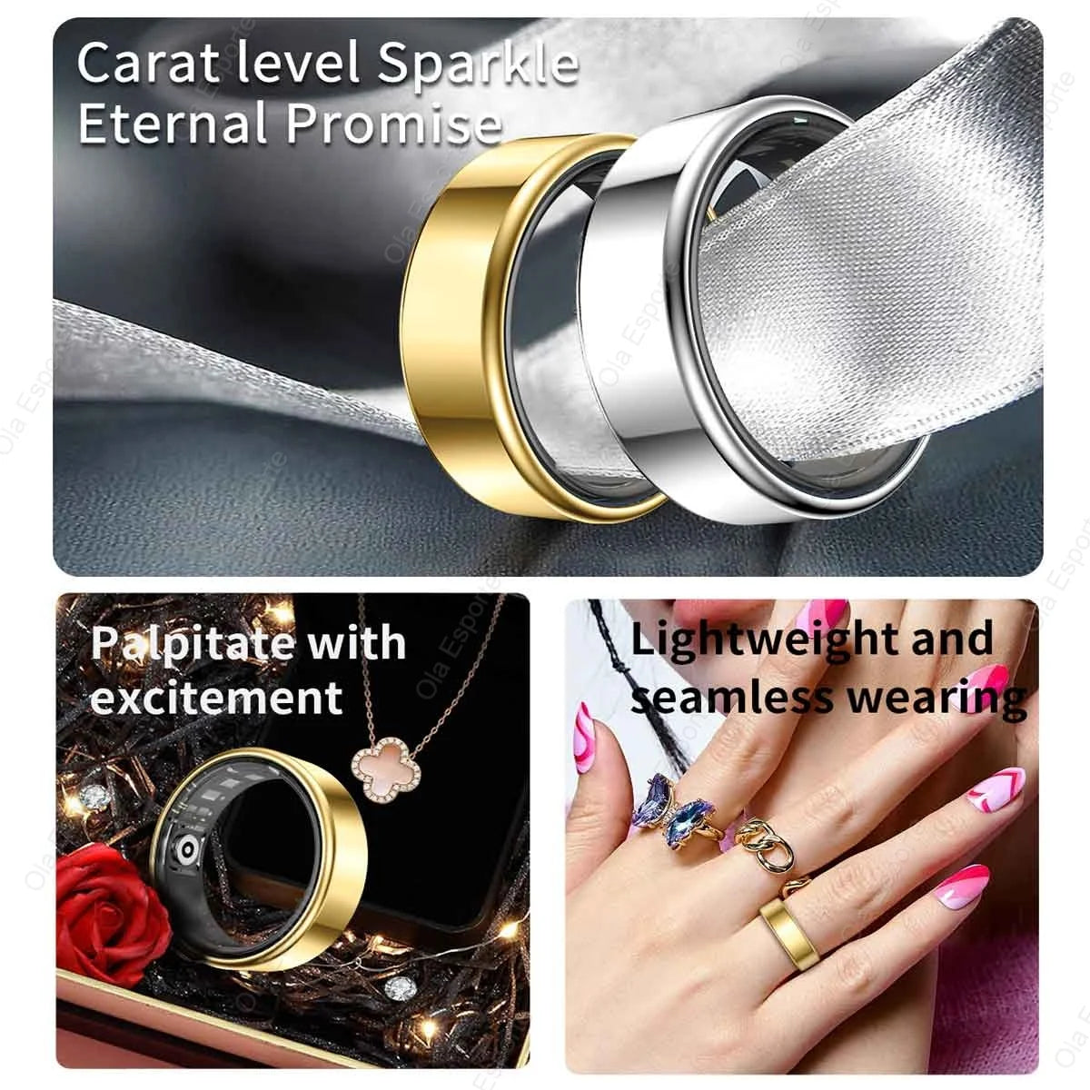 2025 New Xiaomi Smart Ring – Heart Rate & Blood Oxygen Monitor, IP68 & 5ATM Waterproof, Multi-Sport Mode