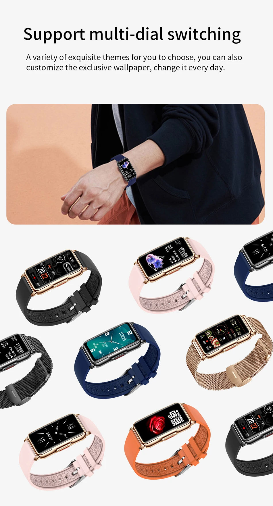 LIGE Women’s Smart Watch – Full Touch Screen, Bluetooth Call, IP67 Waterproof Fitness Tracker