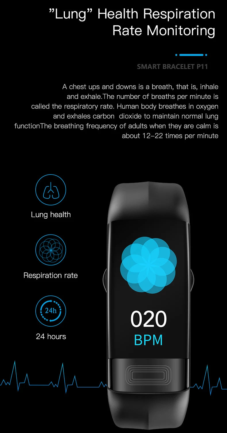 ECG+PPG Smart Fitness Tracker – Waterproof Health Smartband with Blood Pressure & Calorie Monitoring