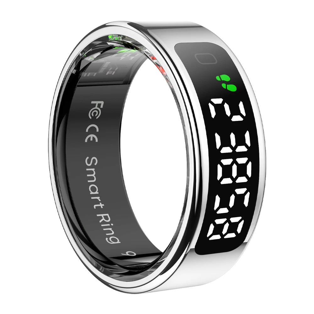 2025 COLMI R12 Smart Ring – Touch Display, Wireless Charging, Health Manager, 5ATM Waterproof