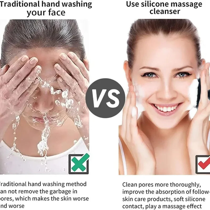 Soft Silicone Face Cleansing Brush – Manual Face Scrubber for Men & Women