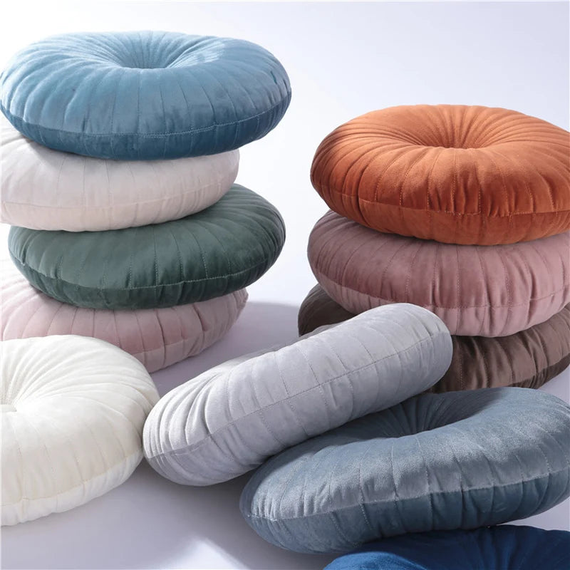 Round Tatami Floor Cushion – Soft Pouf Throw Pillow for Sofa, Bed & Chair (35×35cm)