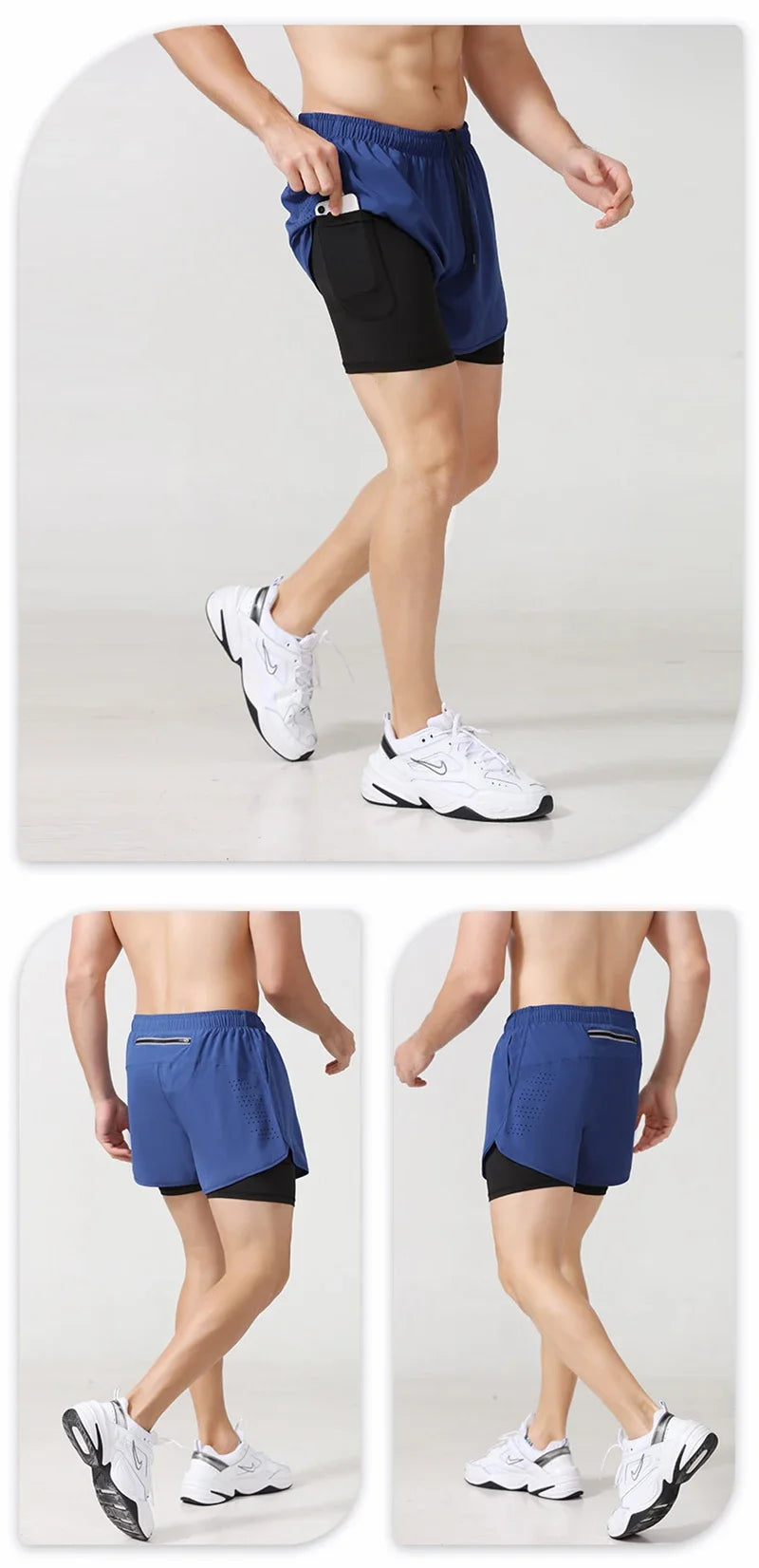 Men’s Double-Layer Running Shorts – Quick-Dry Fitness & Workout Training Shorts