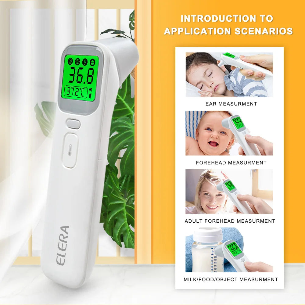 ELERA Infrared Digital Thermometer – Non-Contact Forehead & Ear Temperature Measurement Device