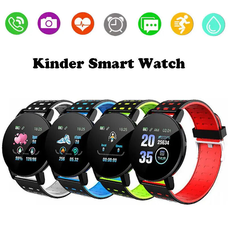 1.44" Kids Waterproof Smart Watch – Bluetooth Fitness Tracker with Heart Rate Monitor for Boys & Girls