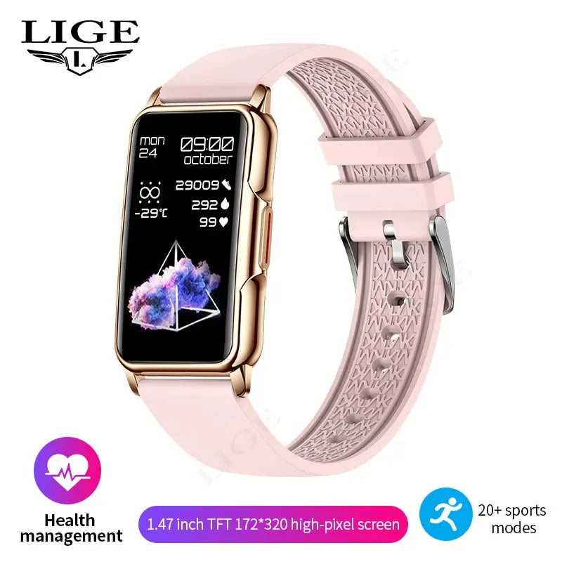 LIGE Women’s Smart Watch – Full Touch Screen, Bluetooth Call, IP67 Waterproof Fitness Tracker