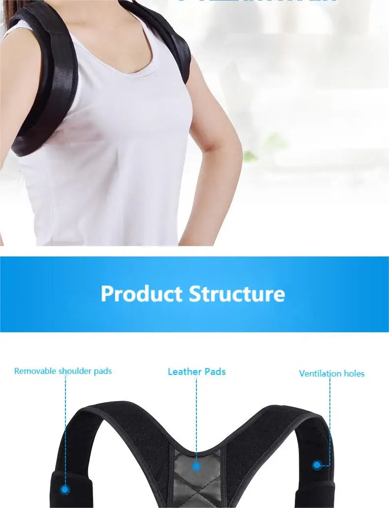 Adjustable Back Posture Correction Belt – Unisex Hunchback & Sitting Support Brace