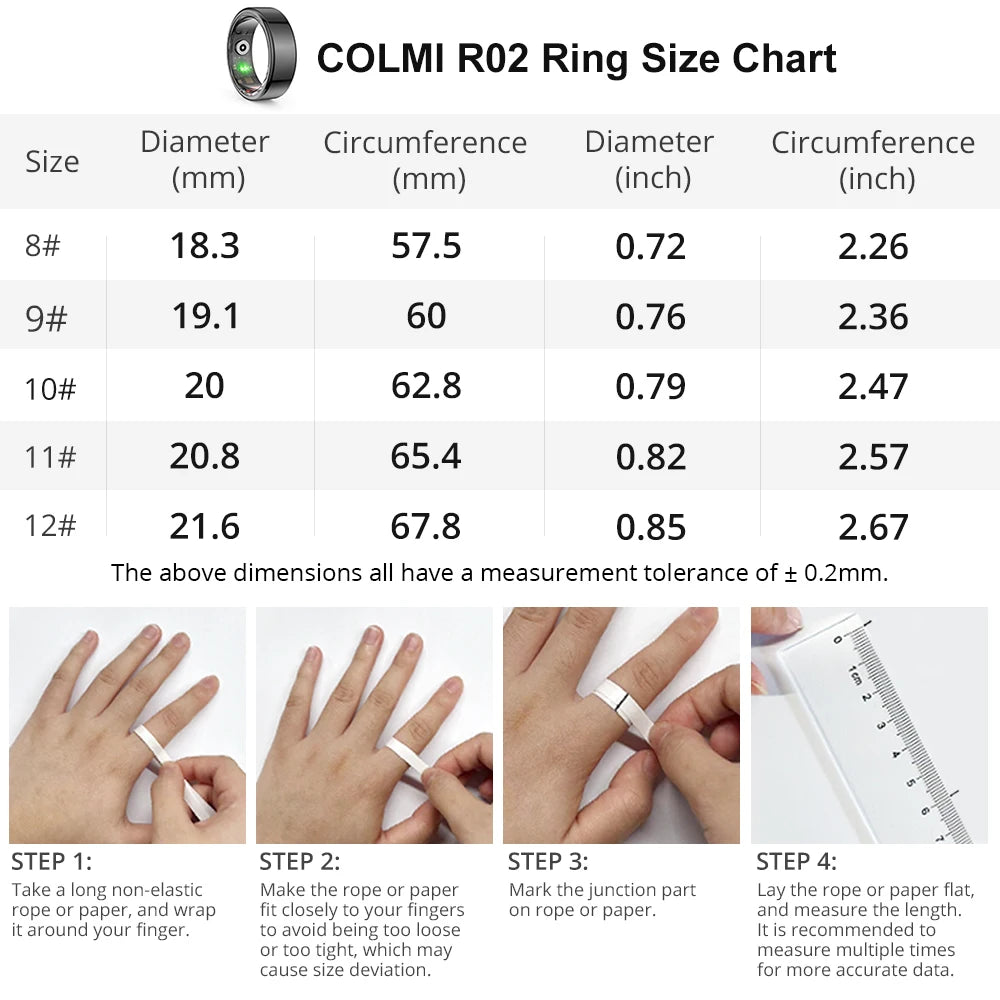 COLMI R02 Military‑Grade Titanium Smart Ring – IP68 & 3ATM Waterproof with Health Monitoring & Multi‑Sport Modes