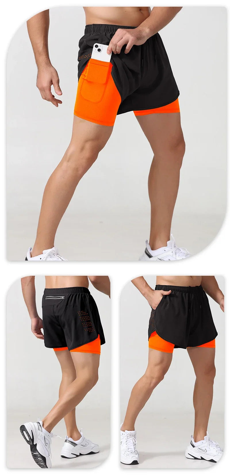 Men’s Double-Layer Running Shorts – Quick-Dry Fitness & Workout Training Shorts