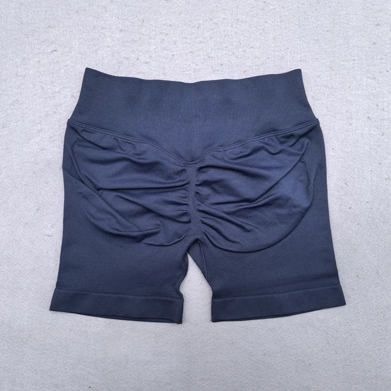 4.5" Seamless Ribbed Yoga Shorts – Scrunch Bum Booty Lifting Gym & Running Shorts for Women