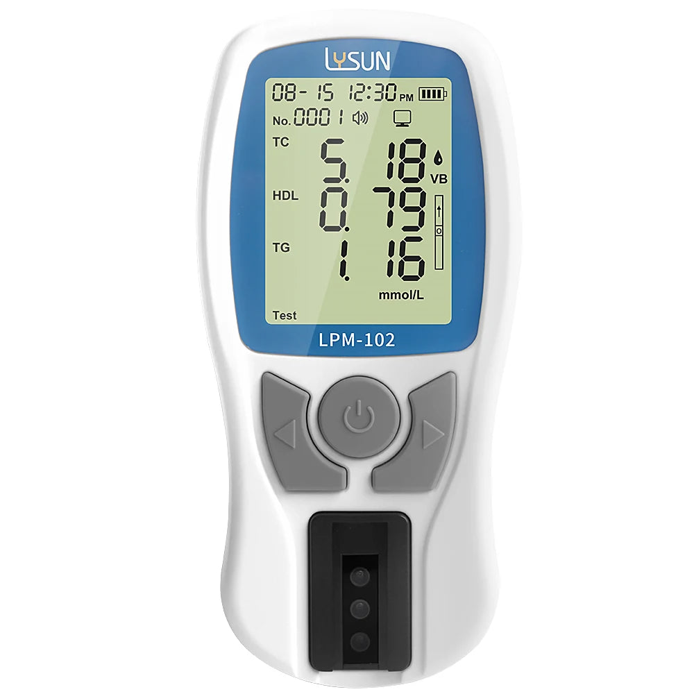 Medical Blood Lipid 5-in-1 Multiparameter Test Kit – Total Cholesterol, HDL, LDL, Triglycerides (TG), LDL/HDL Meter