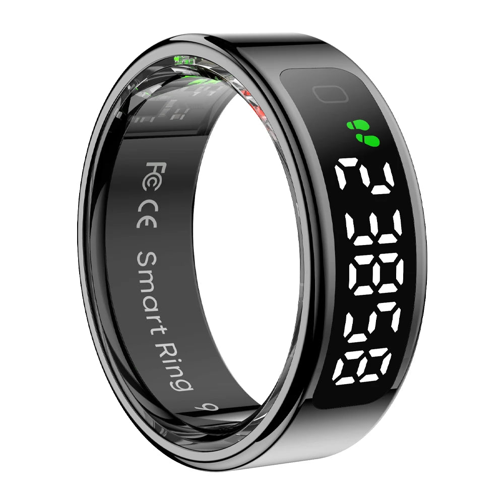 2025 COLMI R12 Smart Ring – Touch Display, Wireless Charging, Health Manager, 5ATM Waterproof