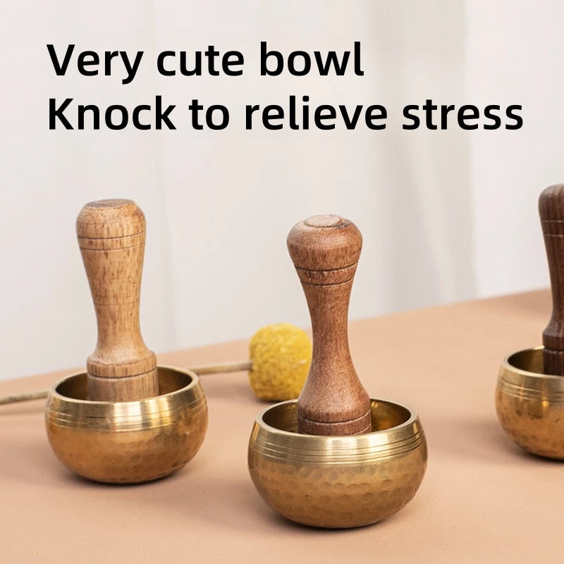Miwayer Mini Tibetan Singing Bowl – Handmade Nepal Buddha Thumb Bowl for Meditation & Stress Relief