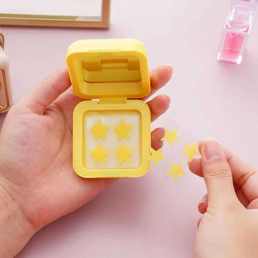 Blue & Yellow Stars Hydrocolloid Pimple Patches with Mirror Storage Box
