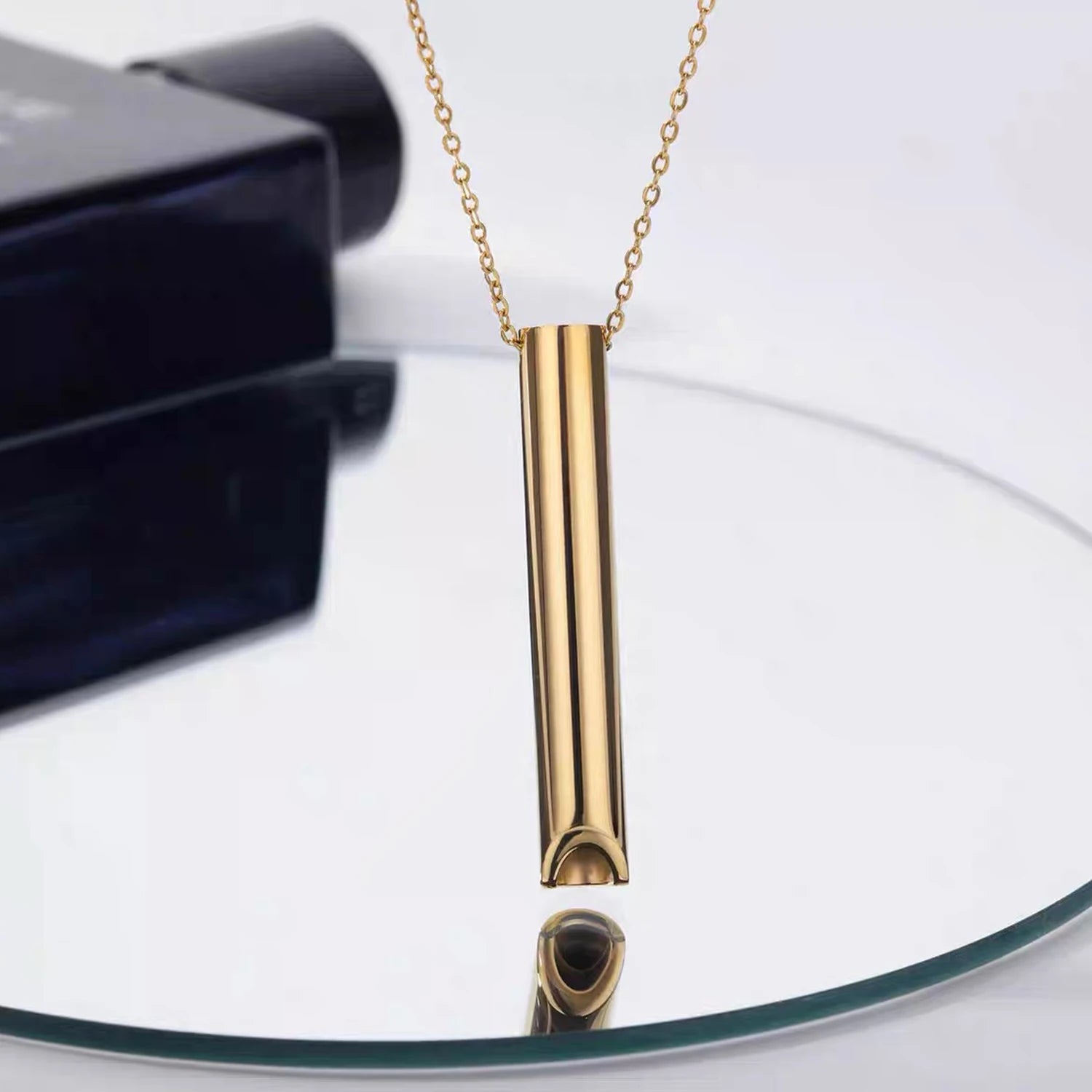 Stainless Steel Breathing Necklace – Breathwork & Anti-Smoking Mindfulness Tool