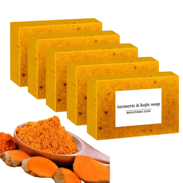 100g Turmeric Kojic Acid Handmade Soap – Lemon Brightening Shower & Facial Bar (1/3/5pcs)