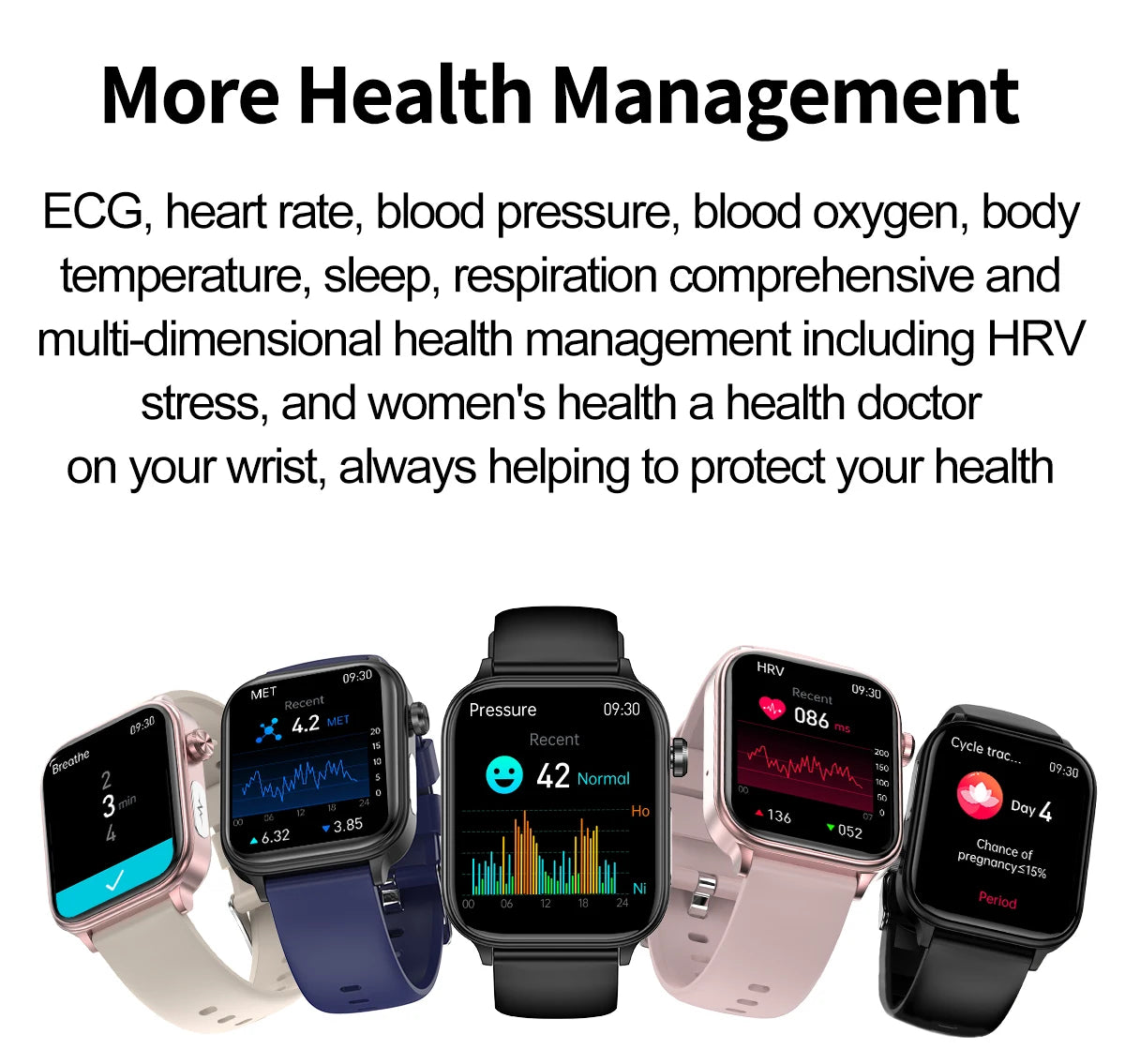 2025 ECG+PPG Smart Watch – Blood Pressure, Lipid, Uric Acid & Menstrual Health Tracker for Women
