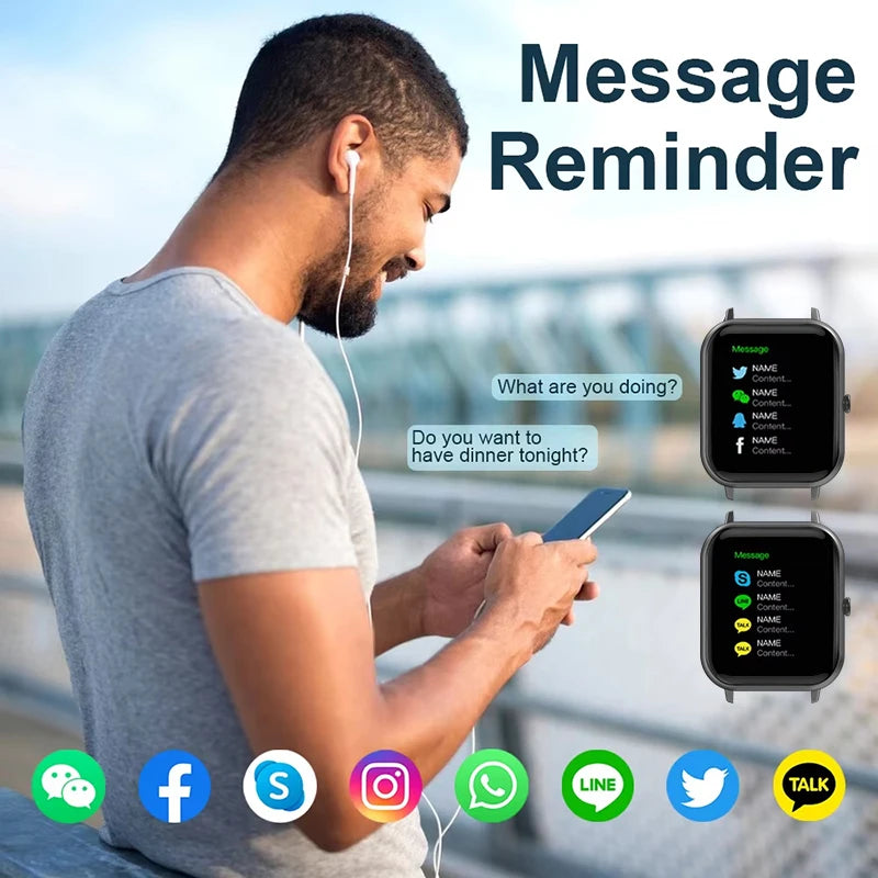 2025 Xiaomi Smart Watch – Bluetooth Call, Heart Rate Monitor, IP68 Waterproof Fitness Tracker for Men & Women (iOS & Android)