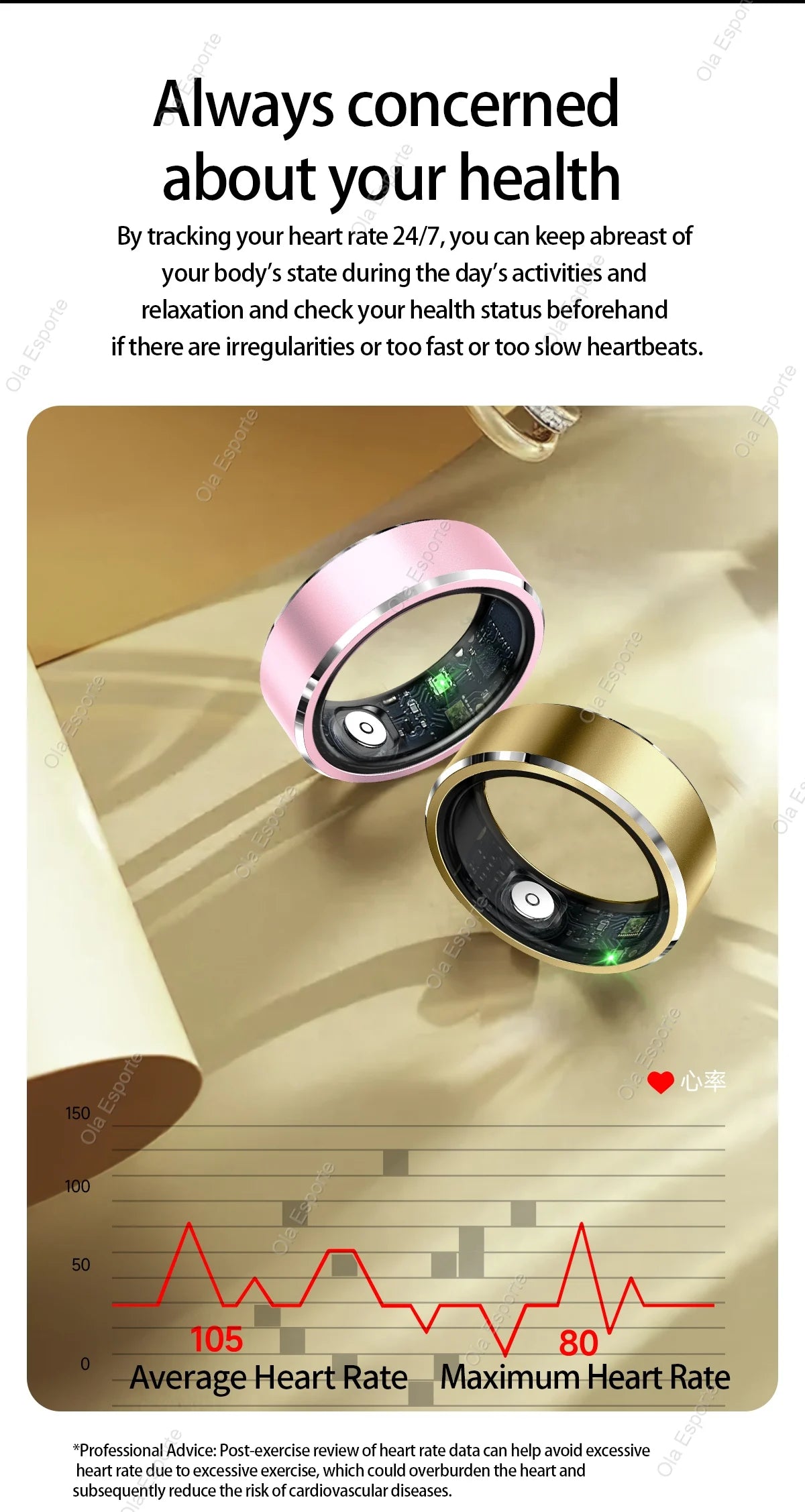 Smart Fitness Ring – 5ATM Waterproof with Gesture Control, Heart Rate, Blood Pressure & Sleep Monitoring