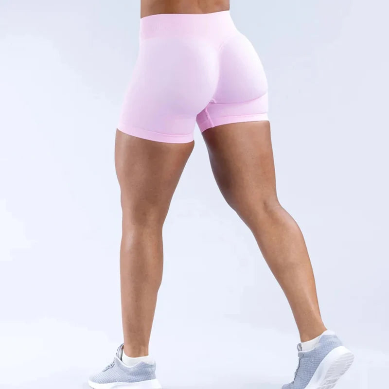 4.5" Seamless Ribbed Yoga Shorts – Scrunch Bum Booty Lifting Gym & Running Shorts for Women