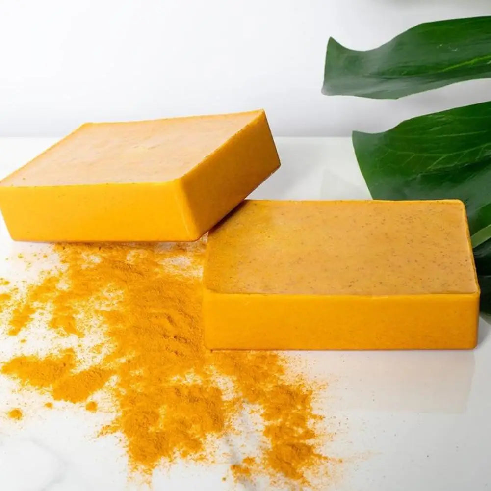 100g Turmeric Kojic Acid Handmade Soap – Lemon Brightening Shower & Facial Bar (1/3/5pcs)