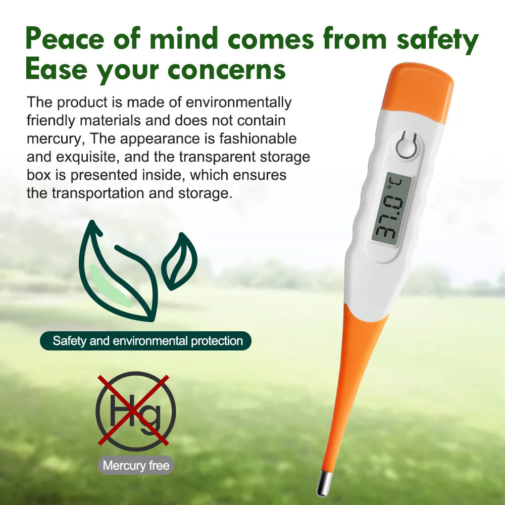 Baby Clinical Digital Thermometer – LCD Display, Flexible Tip, 60-Second Accurate Reading for Rectal, Oral & Underarm Use