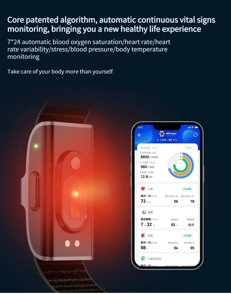 2208A Smart Fitness Bracelet – Heart Rate, Blood Pressure Monitor & Pedometer for Men and Women