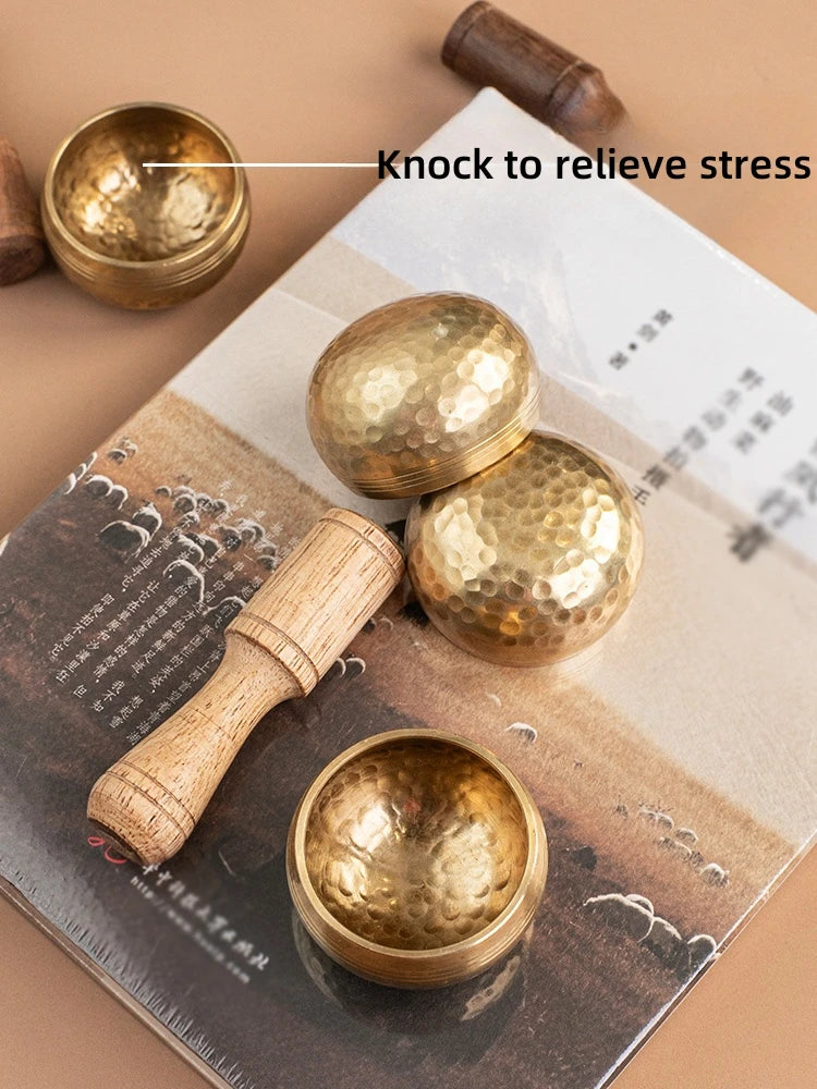 Miwayer Mini Tibetan Singing Bowl – Handmade Nepal Buddha Thumb Bowl for Meditation & Stress Relief
