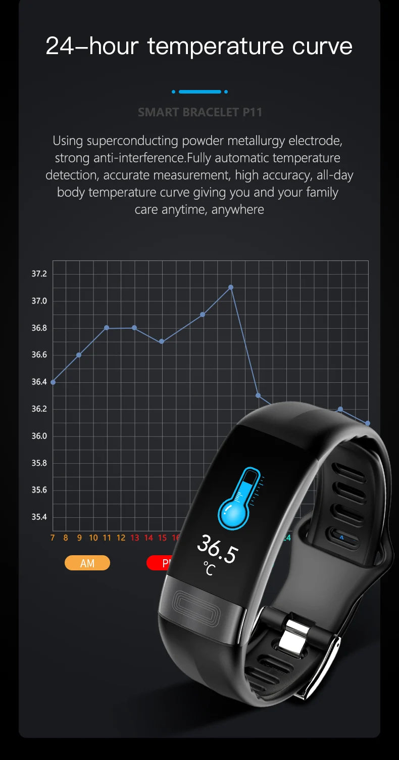ECG+PPG Smart Fitness Tracker – Waterproof Health Smartband with Blood Pressure & Calorie Monitoring