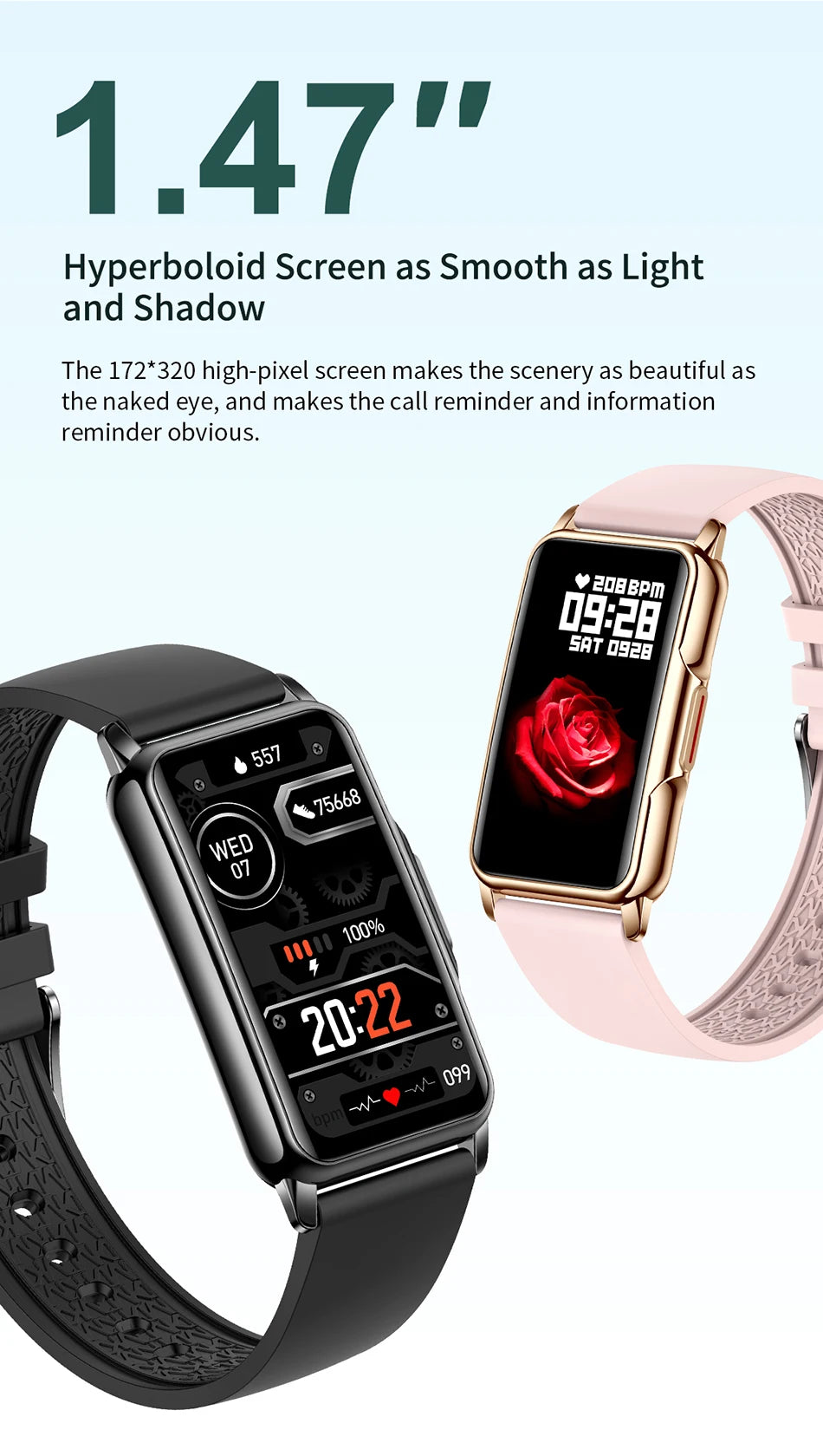 LIGE Women’s Smart Watch – Full Touch Screen, Bluetooth Call, IP67 Waterproof Fitness Tracker