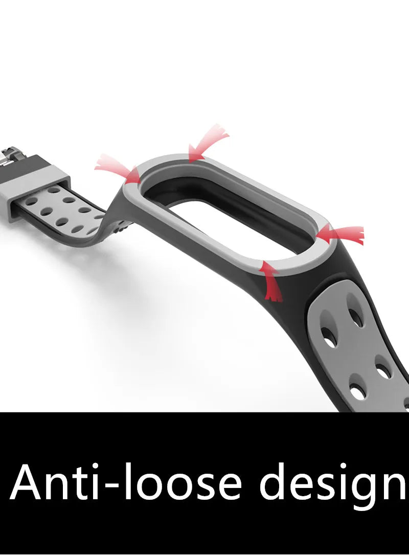 Two-Color Silicone Replacement Strap for Mi Band 3/4/5/6/7 – Smart Wristband Bracelet for Xiaomi
