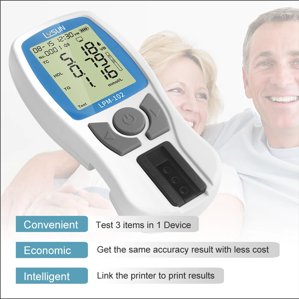 Medical Blood Lipid 5-in-1 Multiparameter Test Kit – Total Cholesterol, HDL, LDL, Triglycerides (TG), LDL/HDL Meter