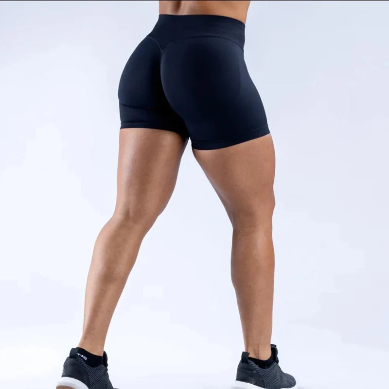 4.5" Seamless Ribbed Yoga Shorts – Scrunch Bum Booty Lifting Gym & Running Shorts for Women