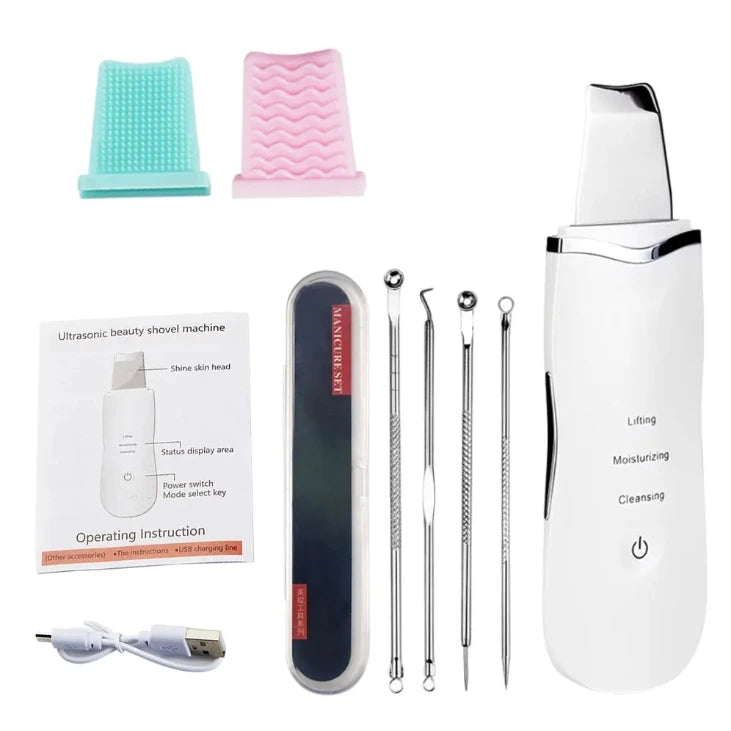 Electric Ultrasonic Skin Scrubber – Facial Cleansing & Blackhead Remover Spatula
