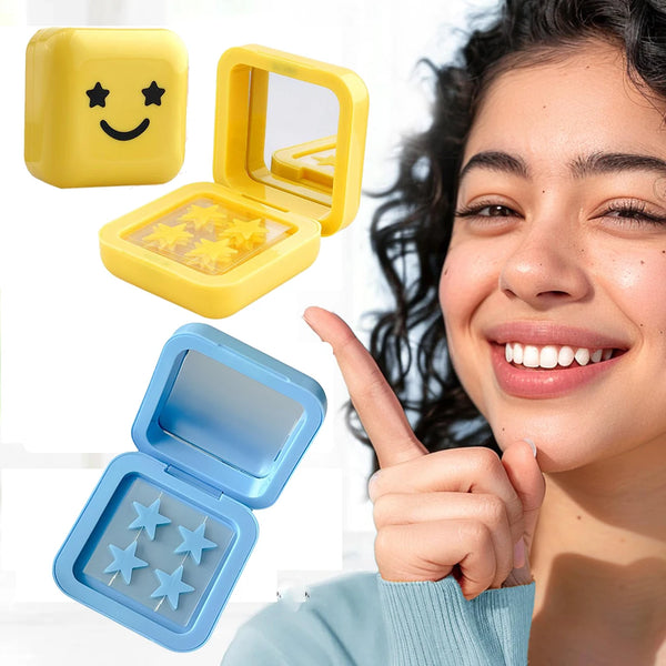Blue & Yellow Stars Hydrocolloid Pimple Patches with Mirror Storage Box