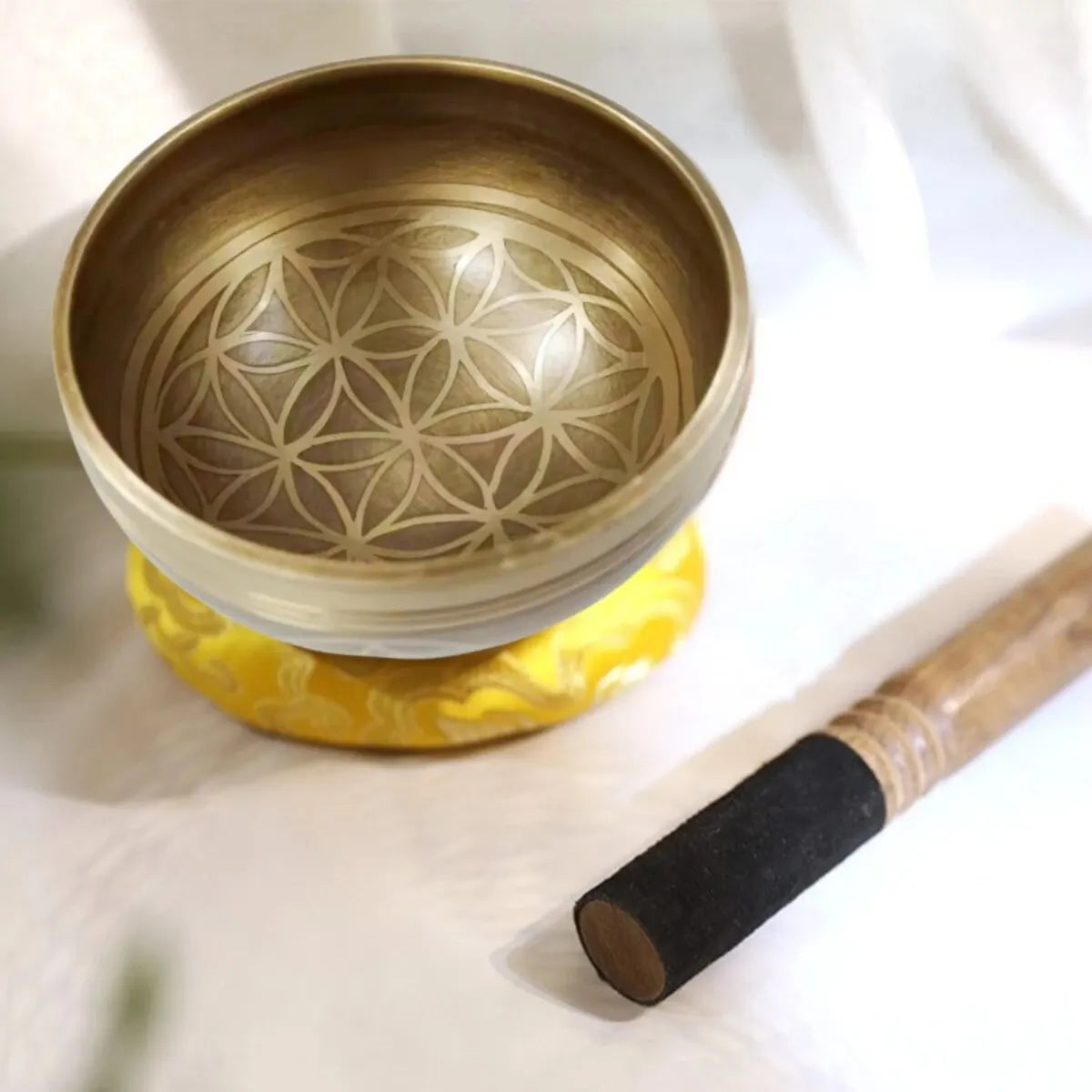 Miwayer Tibetan Singing Bowl Set – Flower of Life Design for Meditation & Stress Relief