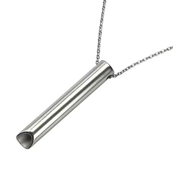 Stainless Steel Breathing Necklace – Breathwork & Anti-Smoking Mindfulness Tool